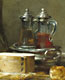 Detail, cruets of oil and vinegar