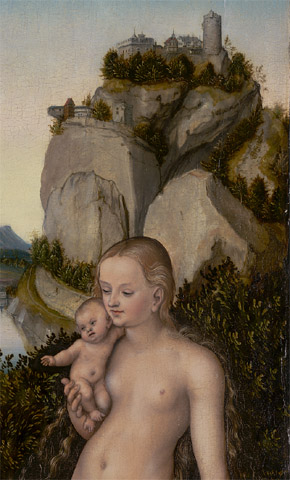 A Faun and His Family with a Slain Lion (detail) / Cranach the Elder