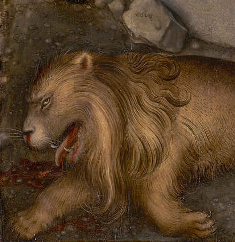 A Faun and His Family with a Slain Lion (detail) / Cranach the Elder