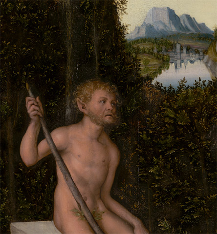 A Faun and His Family with a Slain Lion (detail) / Cranach the Elder