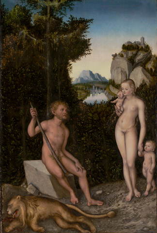 A Faun and His Family with a Slain Lion / Cranach the Elder