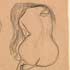 Two Studies of a Seated Nude with Long Hair / Gustav Klimt