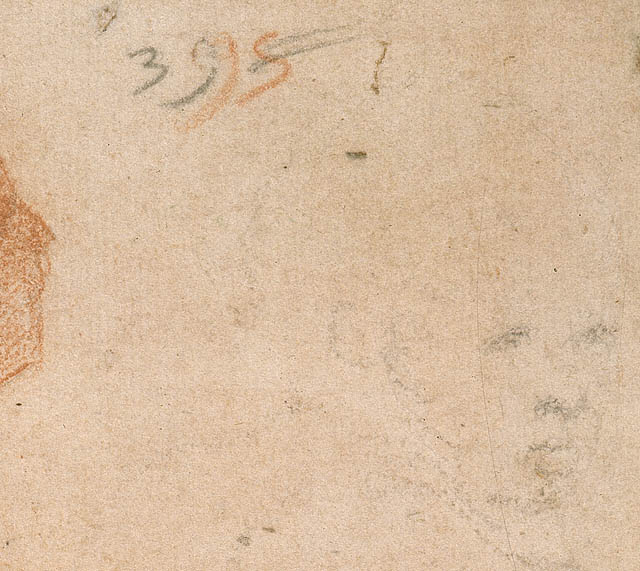 Study of a Kneeling Figure with a Sketch of a Face (recto); Figure Study and Face (verso):Collector's inscription