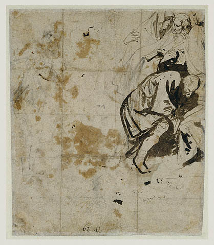 The Entombment (recto); Partial Study of the Entombment (verso):Verso: Partial Study