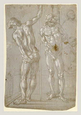 Standing Saint (recto); Two Studies of a Standing Youth (verso):Verso: Studies of Christ