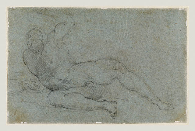 Kneeling Figure (recto); Reclining Figure (verso):Verso: Reclining Figure