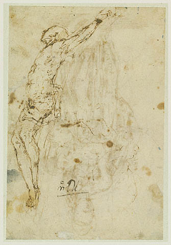 Allegorical Figure of Friendship (recto); Christ on the Cross (verso):Verso: Christ on the Cross