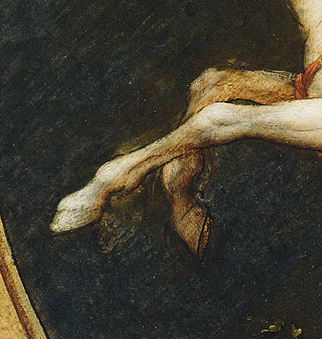 An Allegory of Passion:Underdrawings in leg