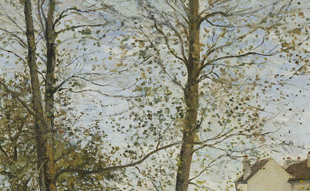 Houses at Bougival (Autumn):Overpainting in branches