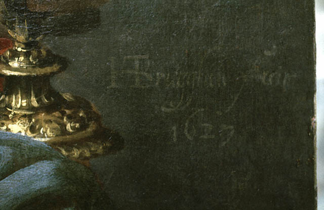Bacchante with an Ape:Signature