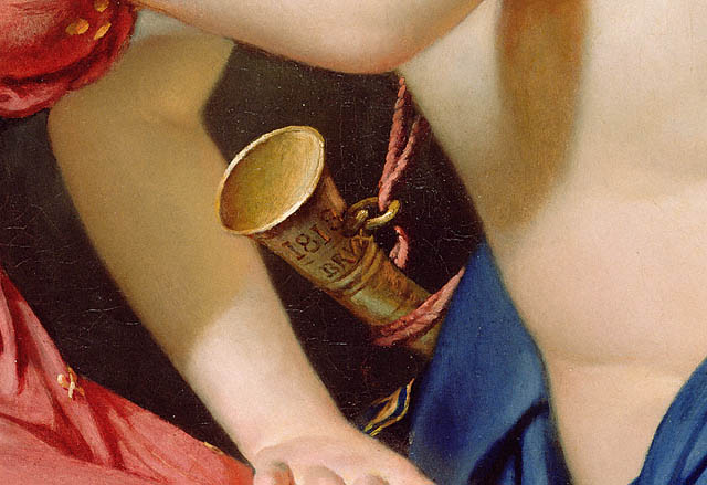 The Farewell of Telemachus and Eucharis:Telemachus's gold horn
