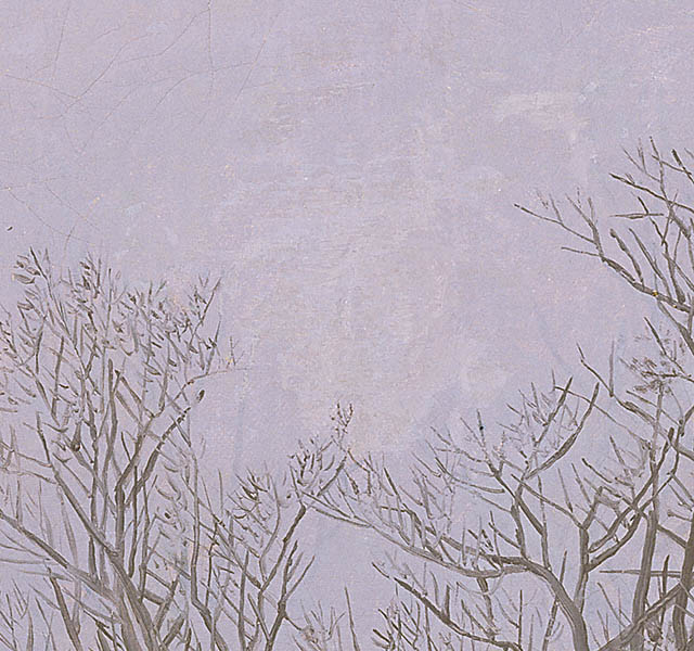 A Walk at Dusk:Damaged original paint