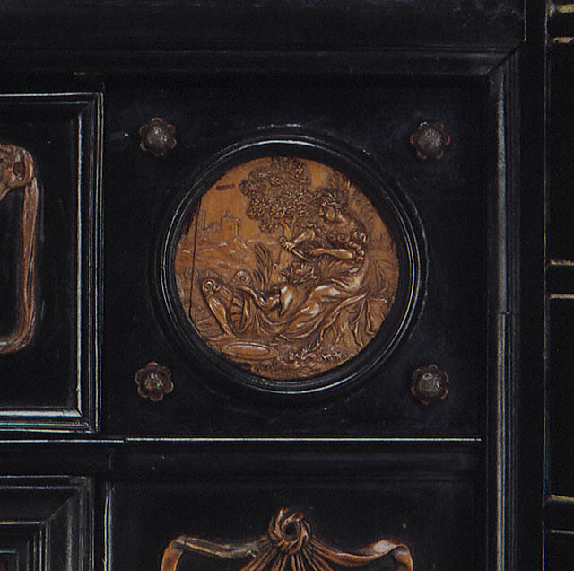 Display Cabinet:Delilah cutting Samson's hair