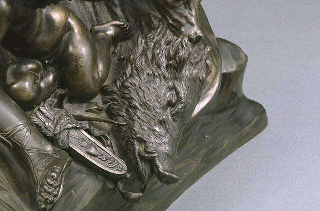 Venus and Adonis:Boar's head and putto