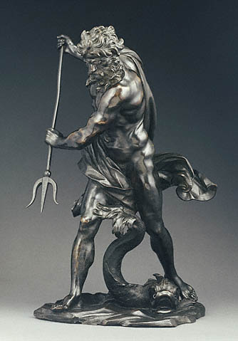 Neptune and Dolphin:Neptune lunges forward