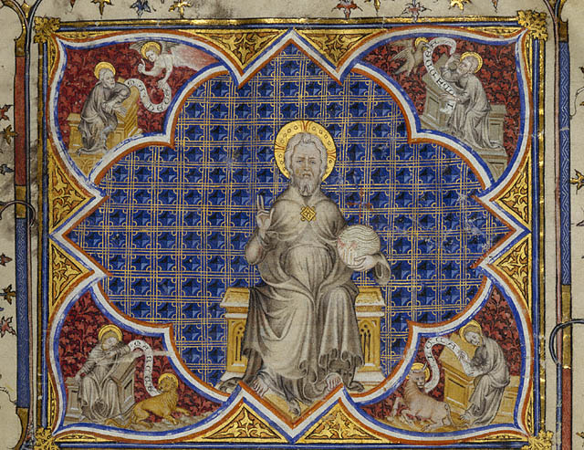 Christ in Majesty and the Four Evangelists with Their Symbols:Evanglist Saint Mark