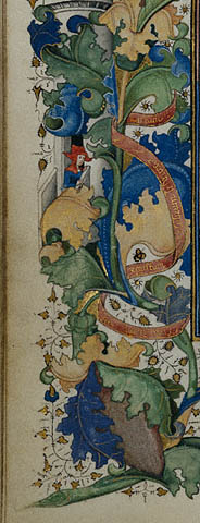 Saint George and the Dragon:Banderole, left