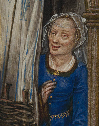 Abraham and the Three Angels:Sarah and a visitor