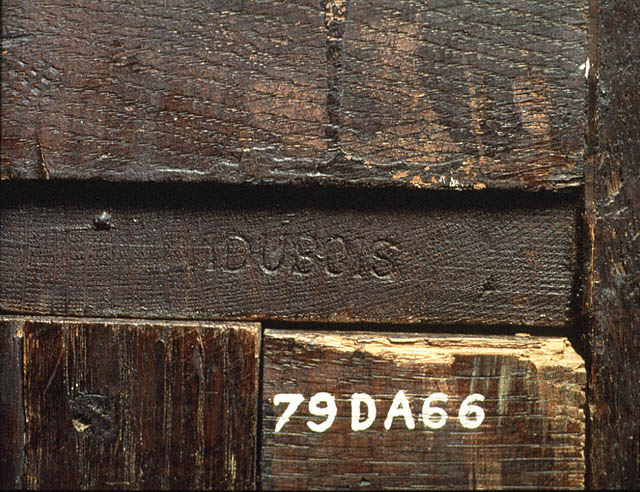 Corner Cupboard:Maker's stamp