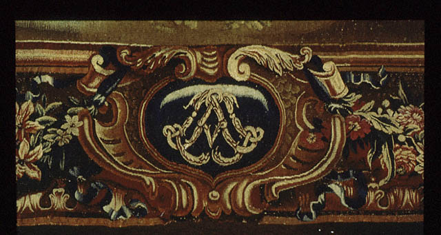 Tapestry: The Astronomers from The Story of the Emperor of China Series:Monogram in border