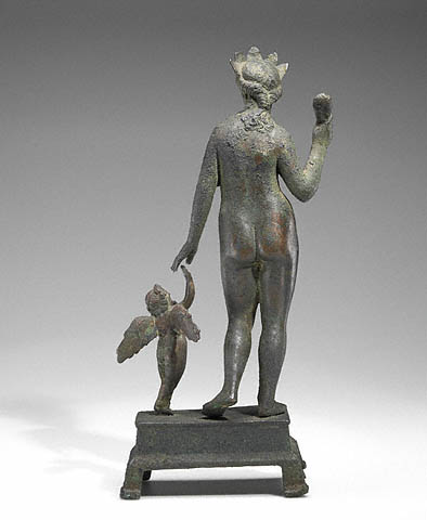 Statuette of Aphrodite and Eros on a Base:Back view