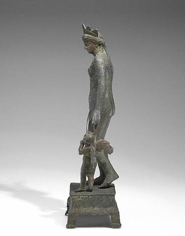Statuette of Aphrodite and Eros on a Base:Left side
