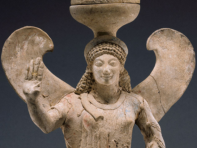 Incense Burner Supported by Nike:Face and wings