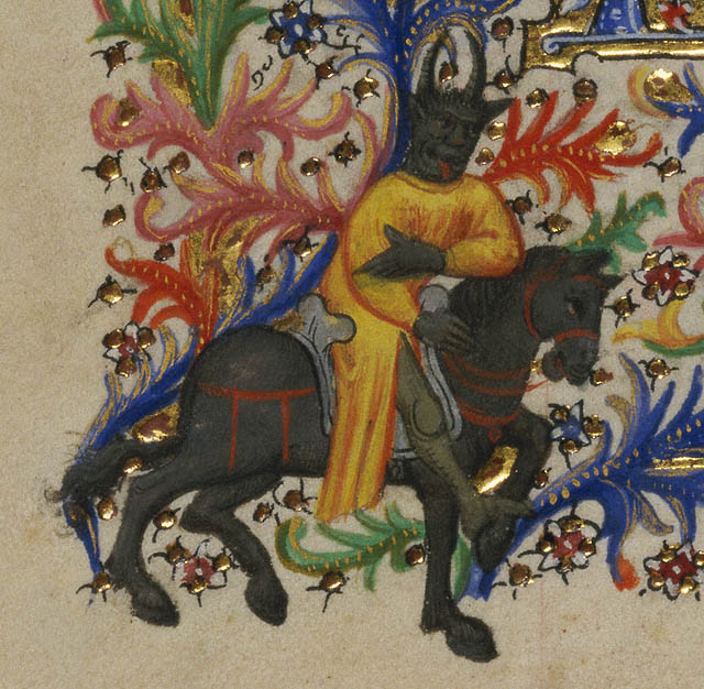 Saint Christopher Carrying the Christ Child:Lower left border scene