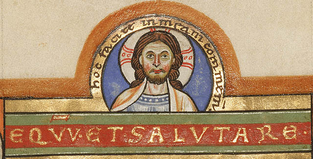 Decorated Incipit Page:Text around Jesus