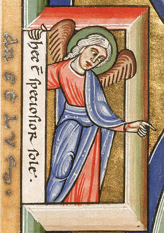 The Assumption of the Virgin:Left angel