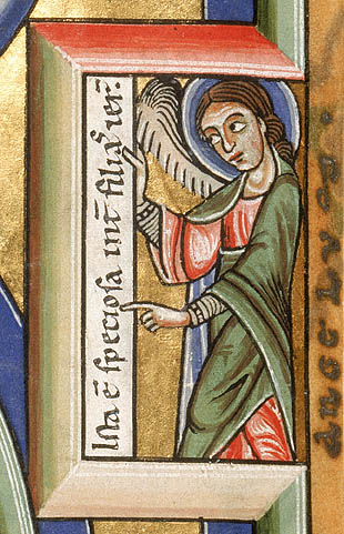 The Assumption of the Virgin:Right angel