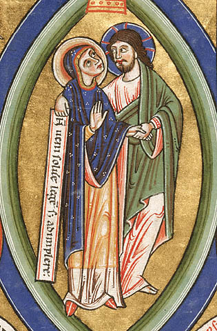 The Assumption of the Virgin:Virgin's scroll
