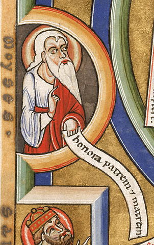 The Assumption of the Virgin:Moses and scroll