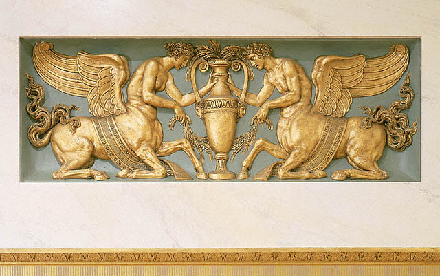 Paneled Room:Plaster overdoor