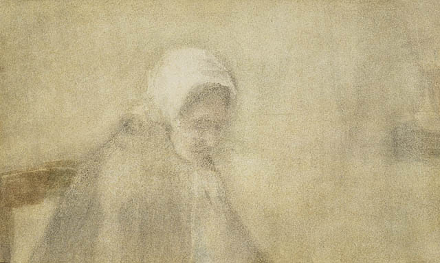 Bleaching Ground at Scheveningen:Verso: Woman from Scheveningen