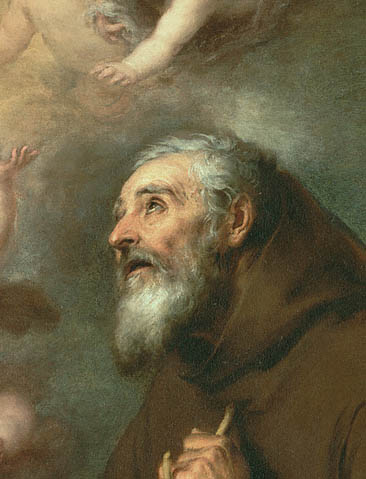The Vision of Saint Francis of Paola:St. Francis's head