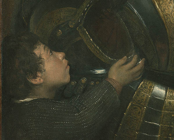 Portrait of Alfonso d'Avalos, Marquis of Vasto, in Armor with a Page:Page, post-conservation