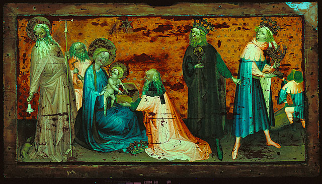 Adoration of the Magi with Saint Anthony Abbot:UV pre-conservation
