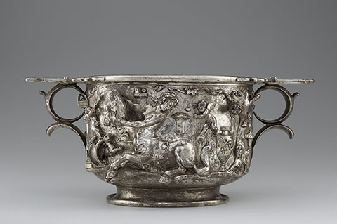 Cup with Centaurs (detail), Roman, A.D. 1-100; silver and gold
