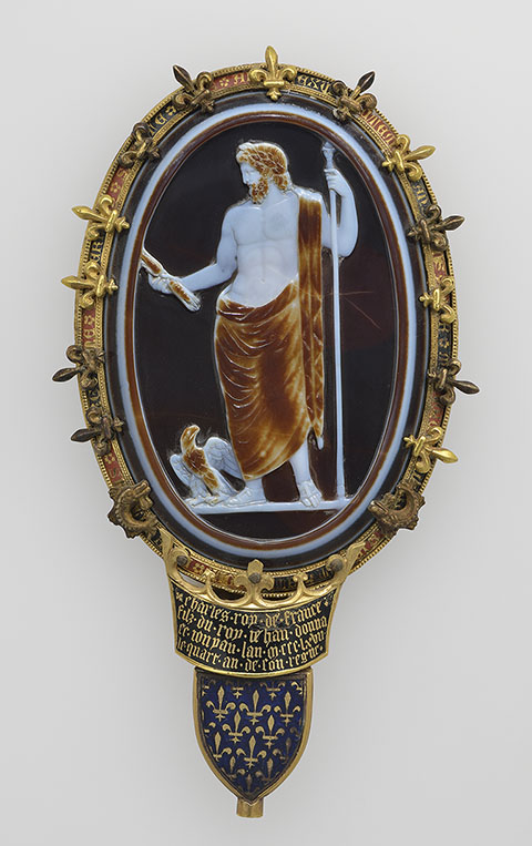 Cameo of Jupiter (The Cameo of Chartres), Roman, about A.D. 50; Sardonyx set in a fourteenth-century gold and enamel mount