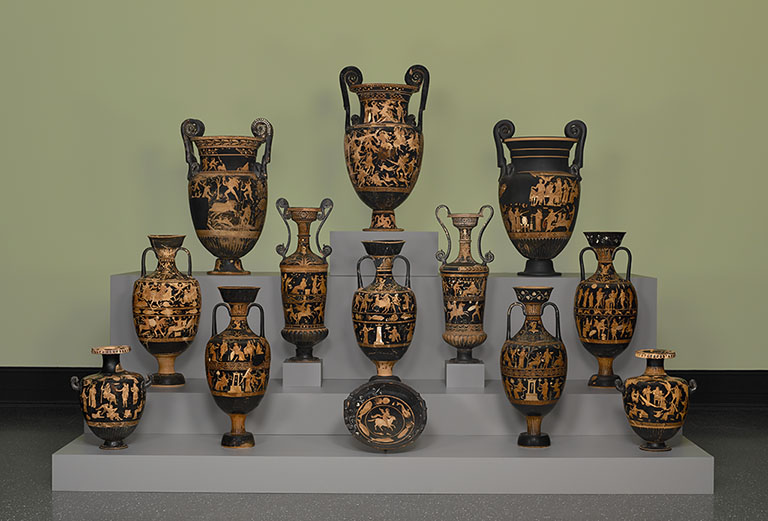  Assemblage of 13 funerary vessels found at Ceglie del Campo, near Bari in Apulia, Italy