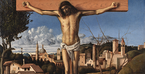 Crucifixion (detail), about 1495-1500, Giovanni Bellini, tempera (?) and oil on wood panel. Collezione Banca Popolare di Vicenza