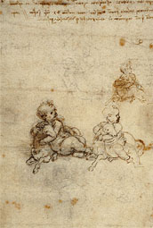 Studies of Christ Child with Lamb / Leonardo da Vinci
