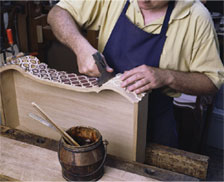 Applying the marquetry