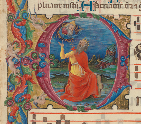 Initial E: David Lifting up His Soul to God / Franco dei Russi 