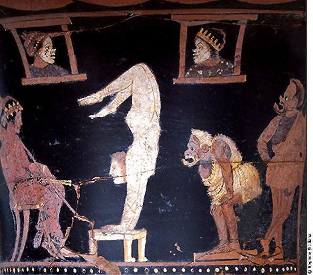Mixing Vessel with Dionysos and Performers (detail)