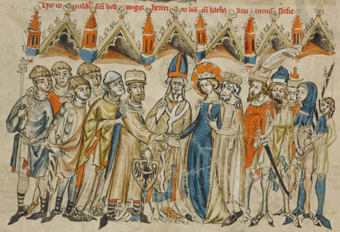The Family of Berthold of Andechs; The Marriage of Saint Hedwig and Heinrich, from The Life of the Blessed Hedwig