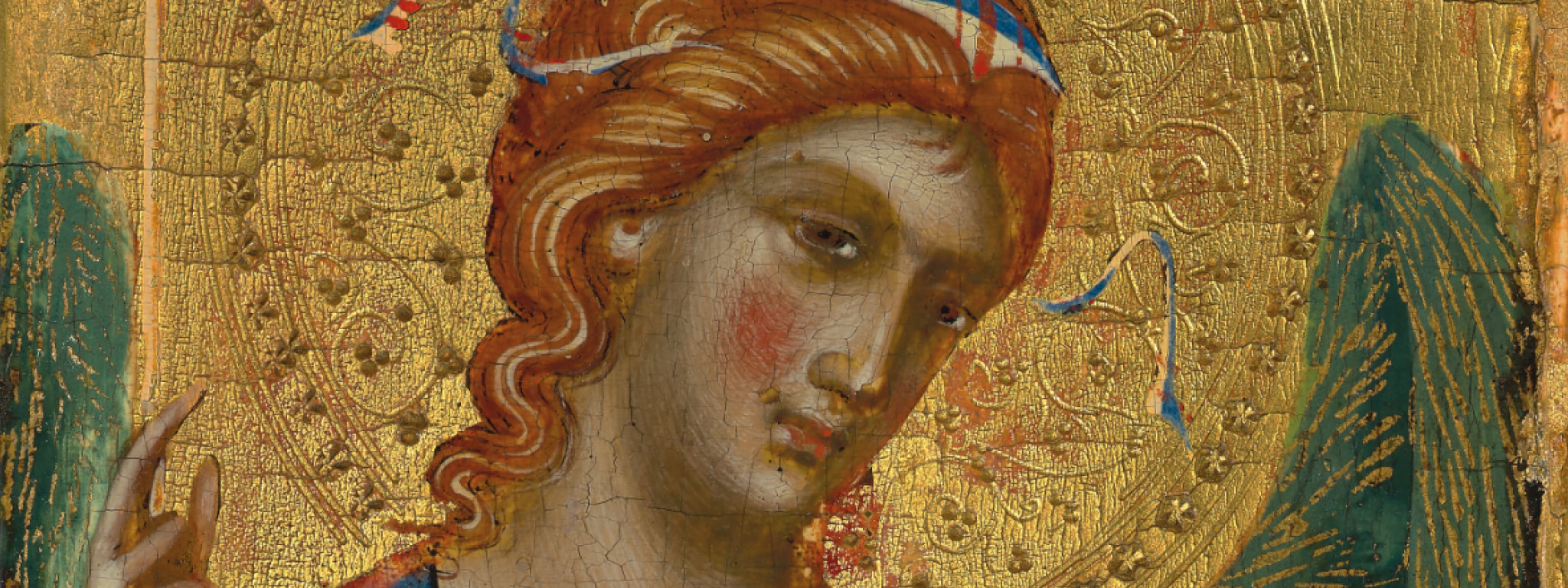 Archangel Michael (detail), about 1340-45, Paolo Veneziano, tempera and gold leaf on panel. Worcester Art Museum, Massachusetts, Museum purchase, 1927.19