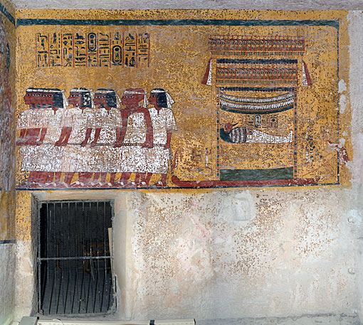 wall painting in Tutankhamen's tomb