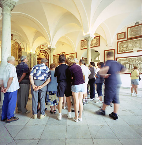 Mosaic pavements in a museum